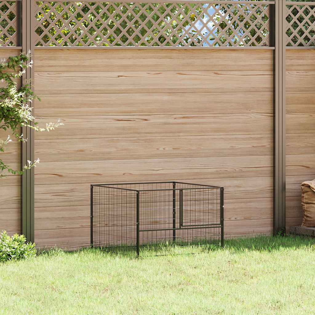 Dog Kennel Black 100x100x70 cm Steel