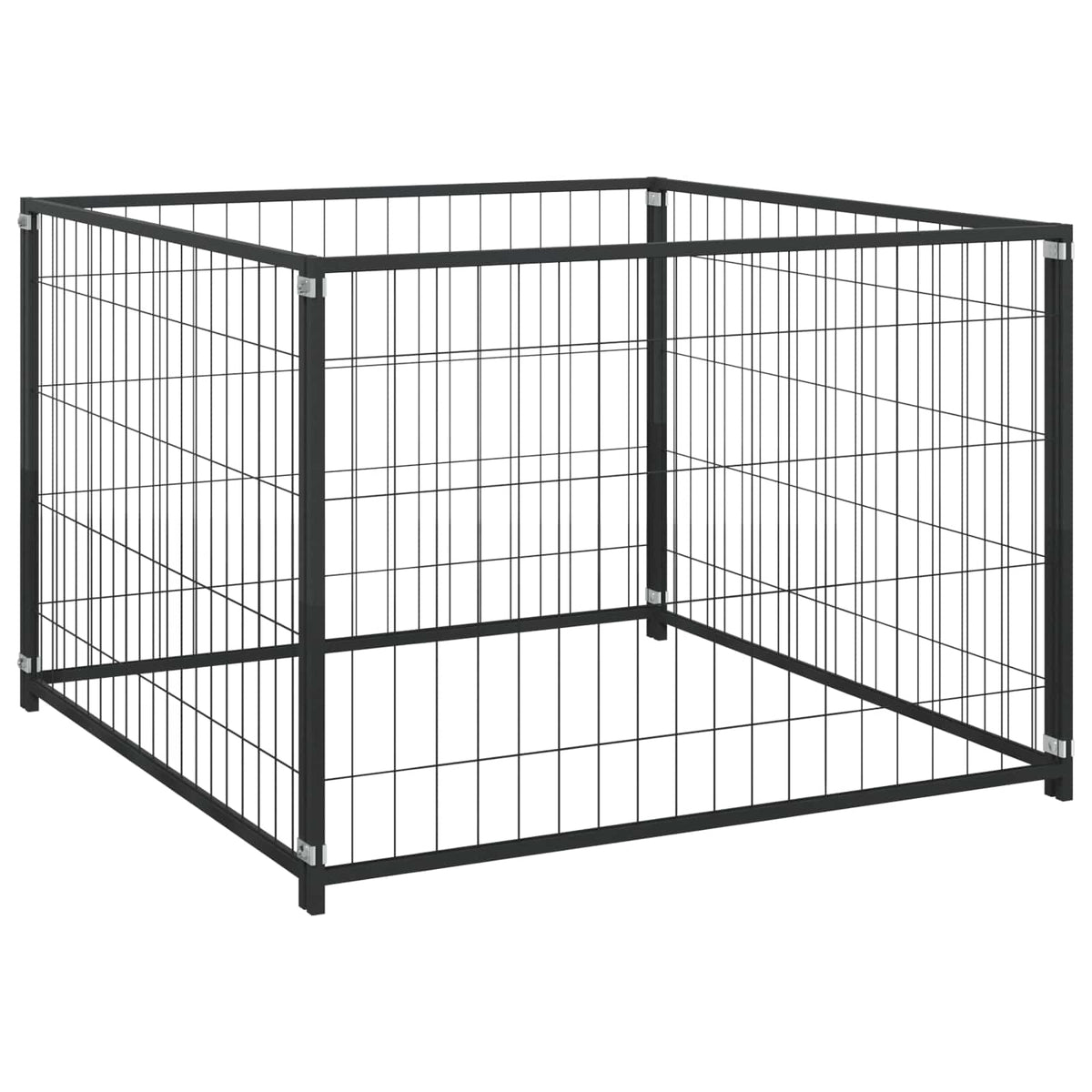 Animal Cage without Door Black 300 x 100 x 70 cm Steel