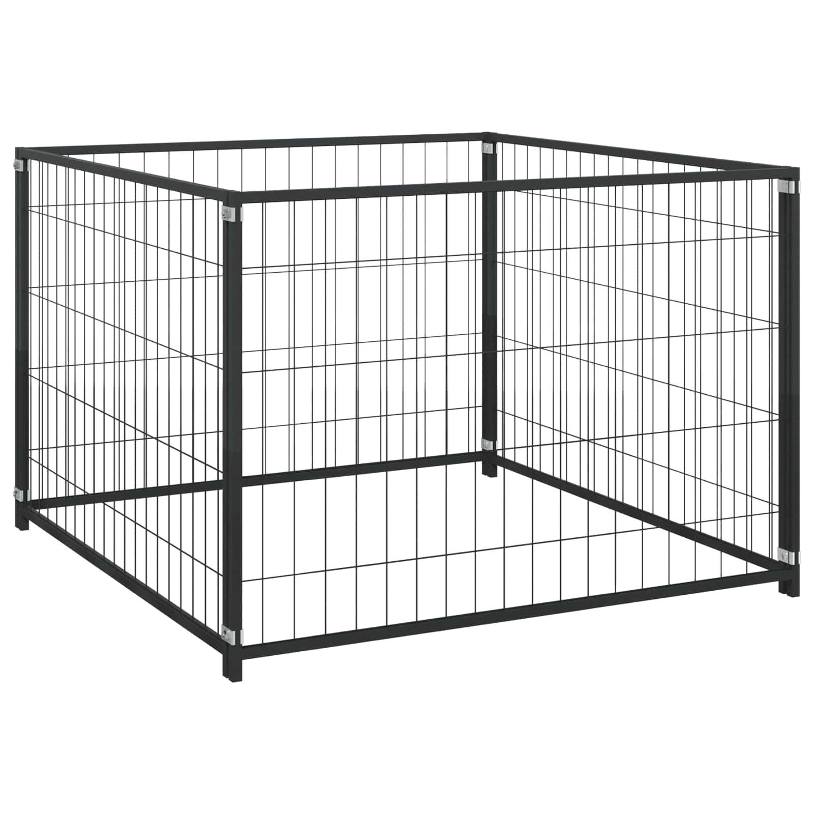 Animal Cage without Door Black 300 x 100 x 70 cm Steel