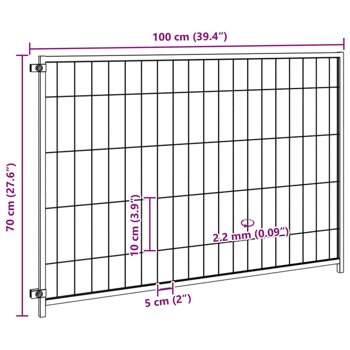 Animal Cage without Door Black 300 x 100 x 70 cm Steel