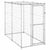 Outdoor Dog Kennel Galvanised Steel with Roof 110x220x180 cm