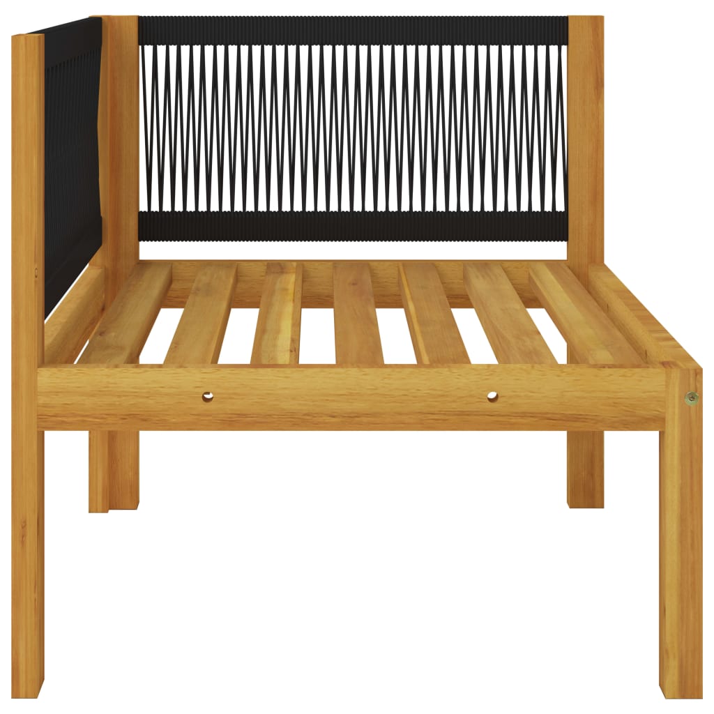 2-seater Garden Bench with Cushions Wood Acacia&Rope