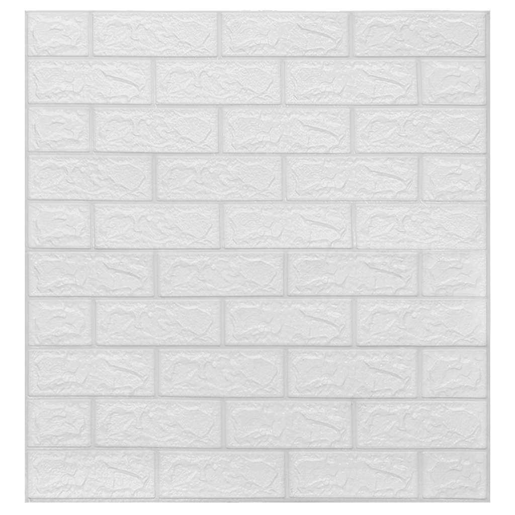 3D Wallpaper Bricks Self-adhesive 40 pcs White