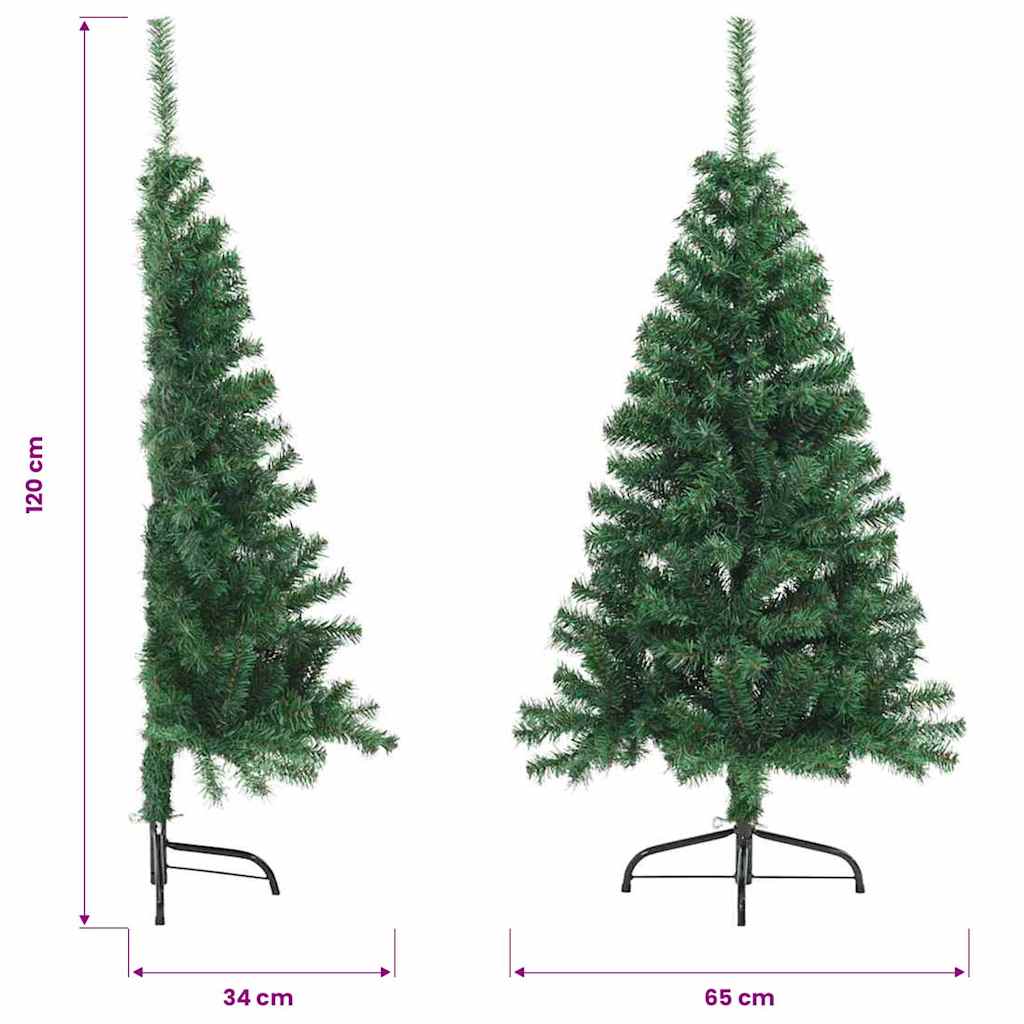 Artificial Half Christmas Tree with Stand Green 120 cm PVC