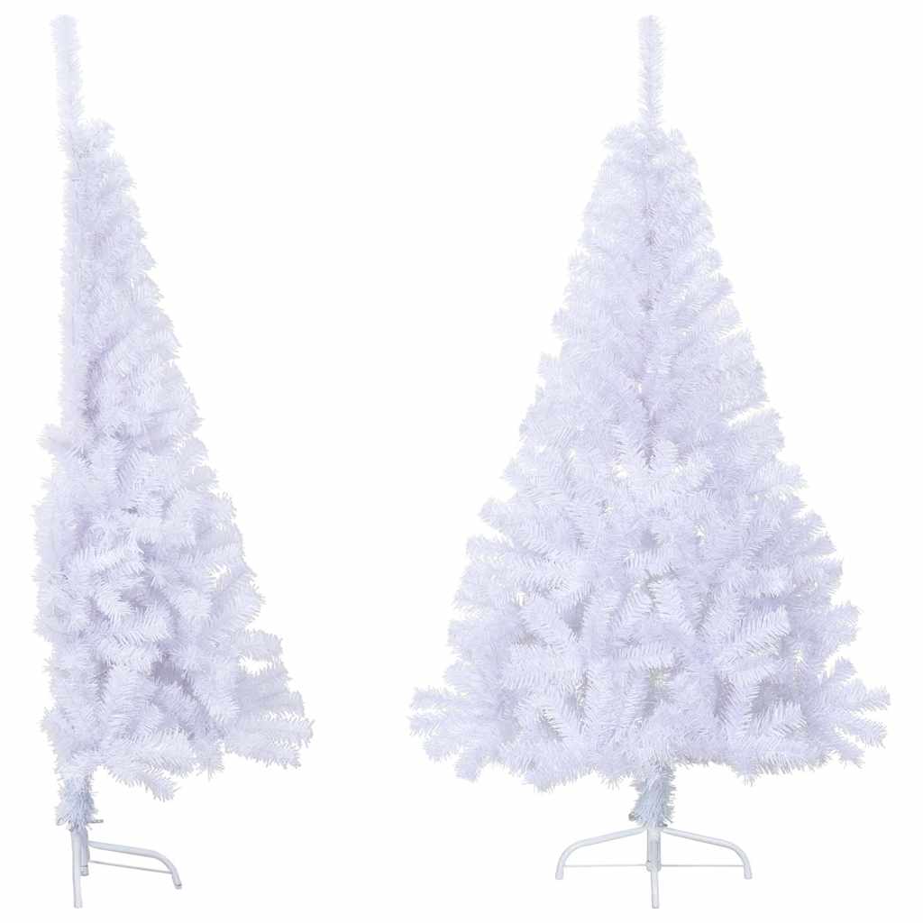 Artificial Half Christmas Tree with Stand White 150 cm PVC