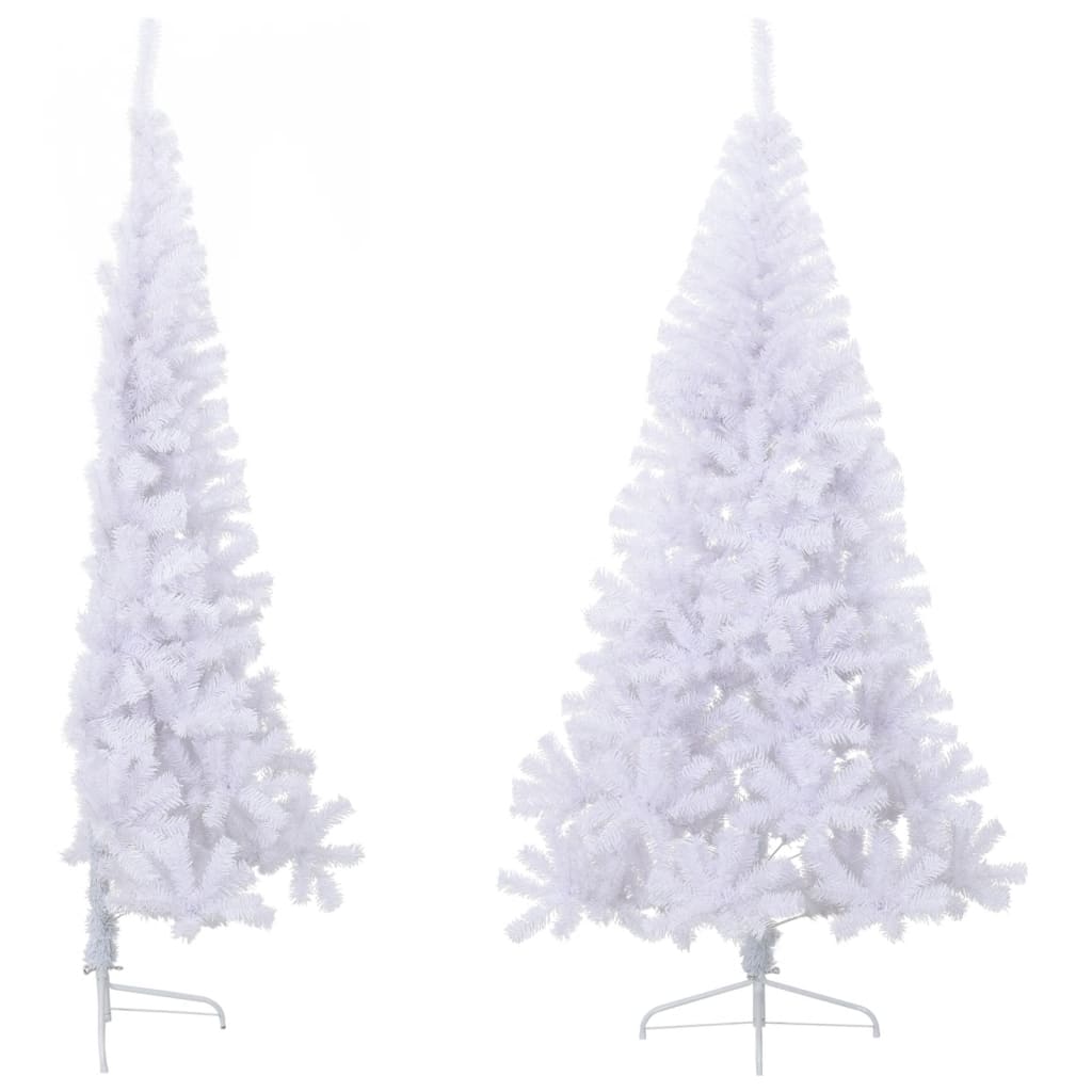 Artificial Half Christmas Tree with Stand White 180 cm PVC