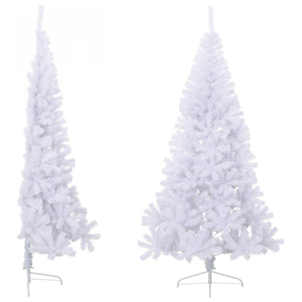 Artificial Half Christmas Tree with Stand White 210 cm PVC