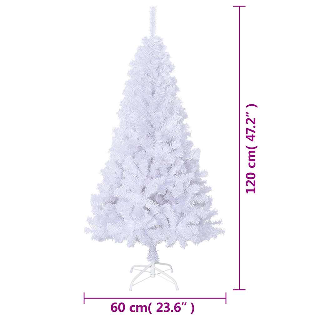 Artificial Christmas Tree with Thick Branches White 120 cm PVC