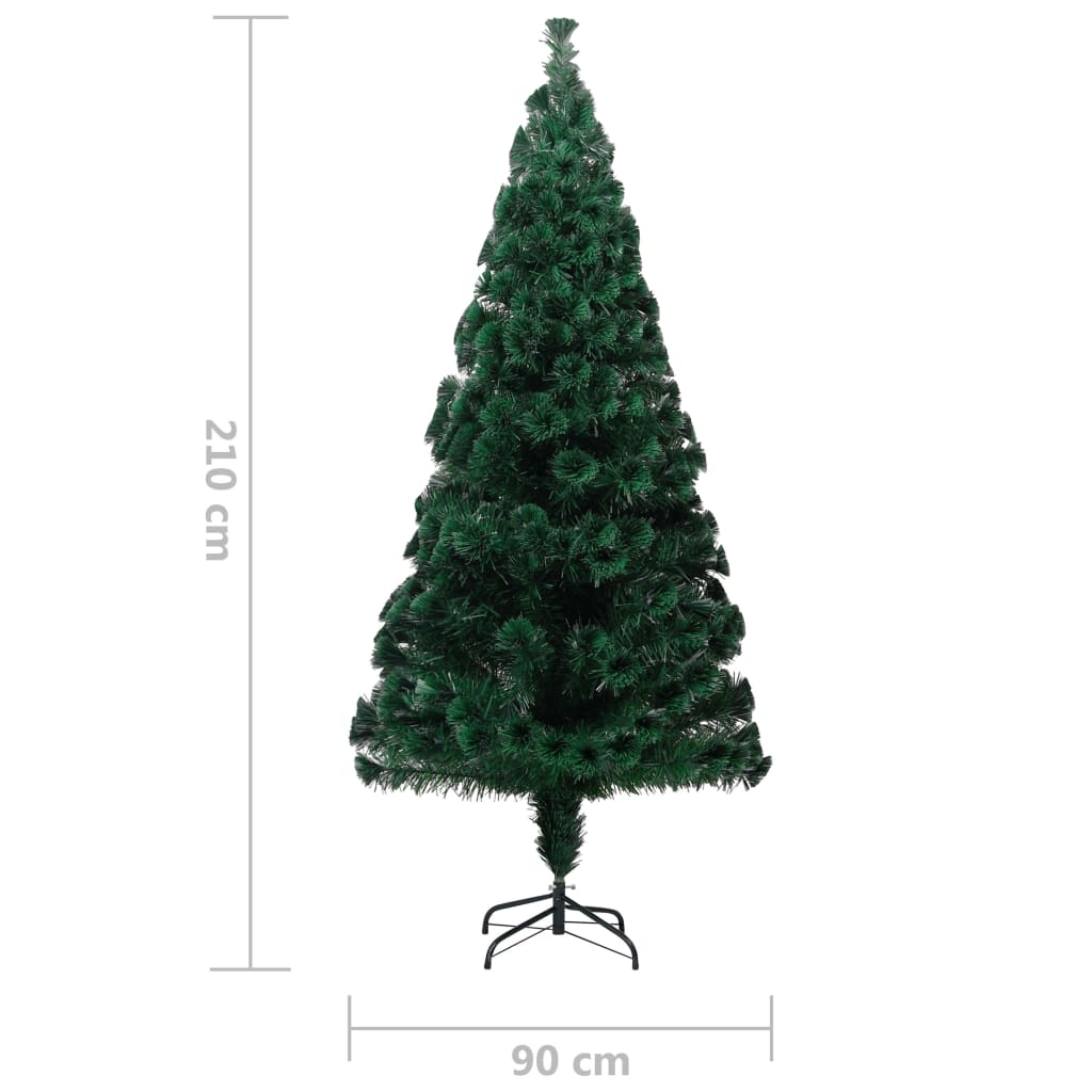 Artificial Christmas Tree with Stand Green 210 cm Fibre Optic