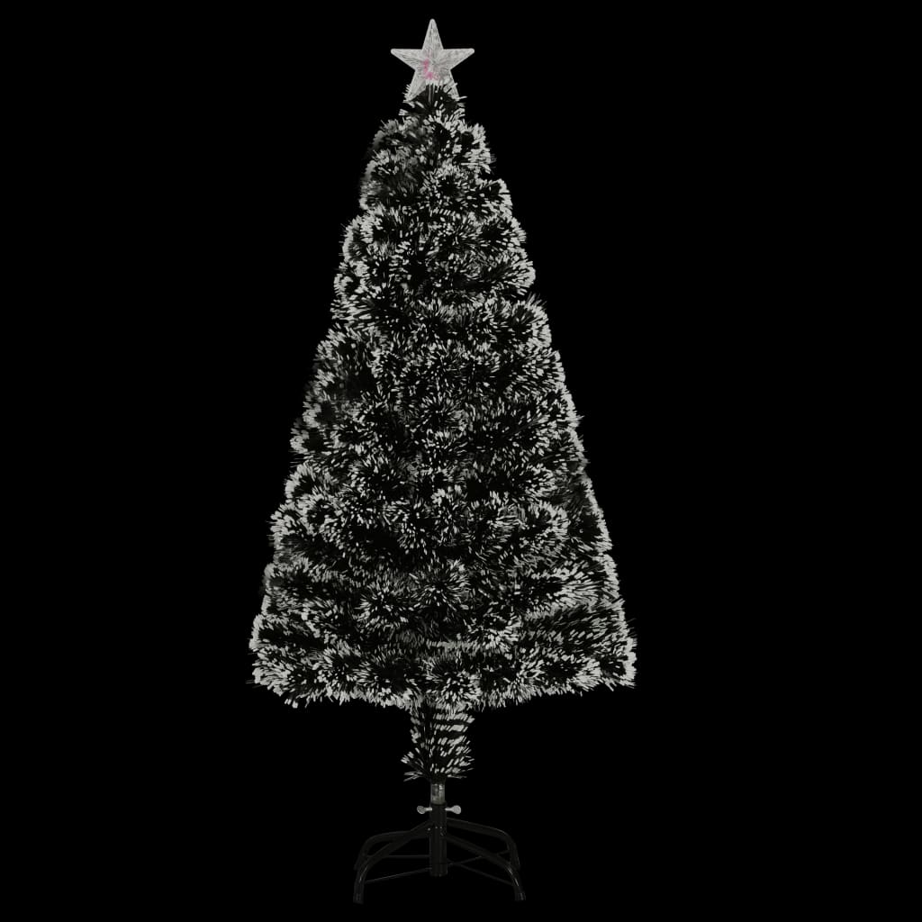 Pre-lit Christmas Tree Green and White 120 cm Fibre Optic