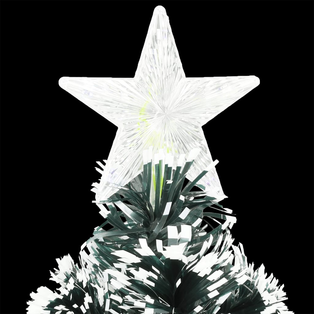 Pre-lit Christmas Tree Green and White 120 cm Fibre Optic