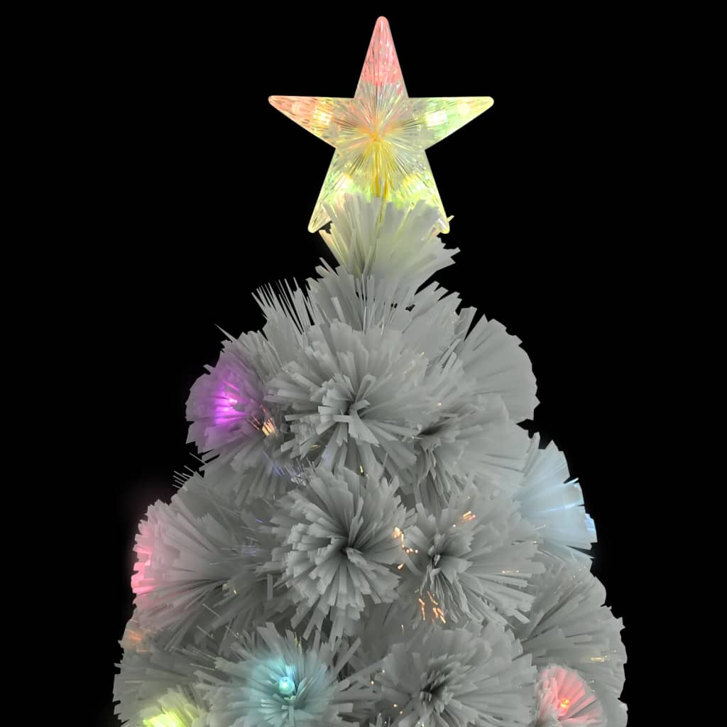 Artificial Pre-lit Christmas Tree White 210 cm Fibre Optic