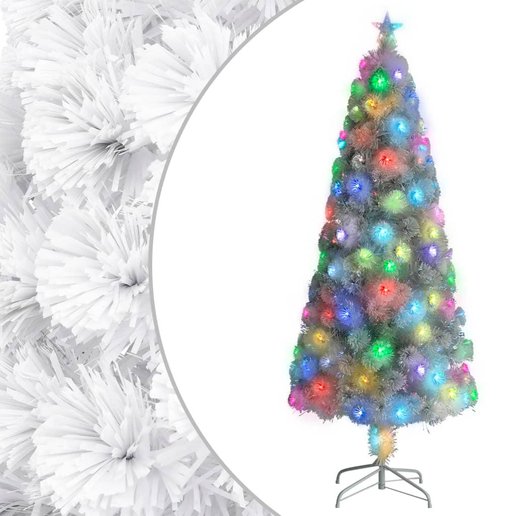 Artificial Pre-lit Christmas Tree White 210 cm Fibre Optic