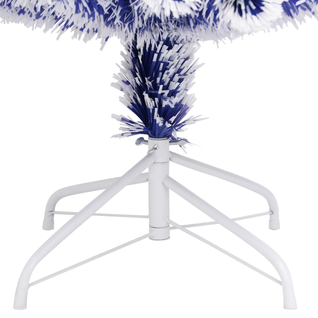 Artificial Pre-lit Christmas Tree White&Blue 180 cm Fibre Optic