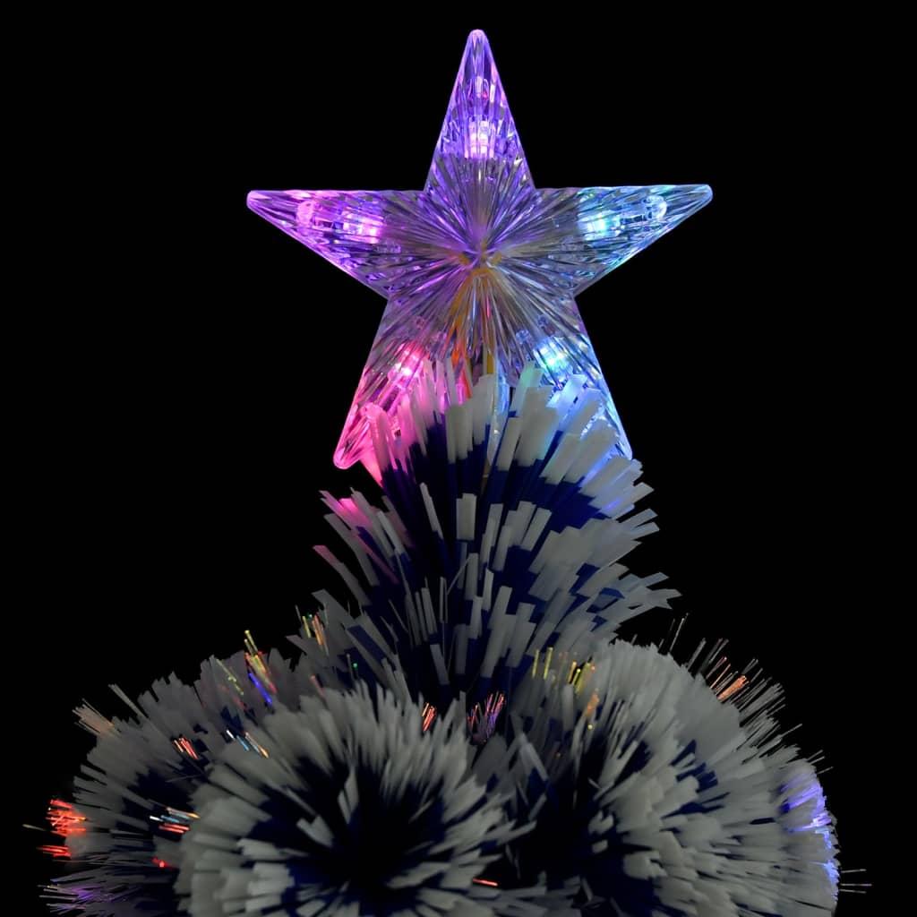 Artificial Pre-lit Christmas Tree White&Blue 210 cm Fibre Optic