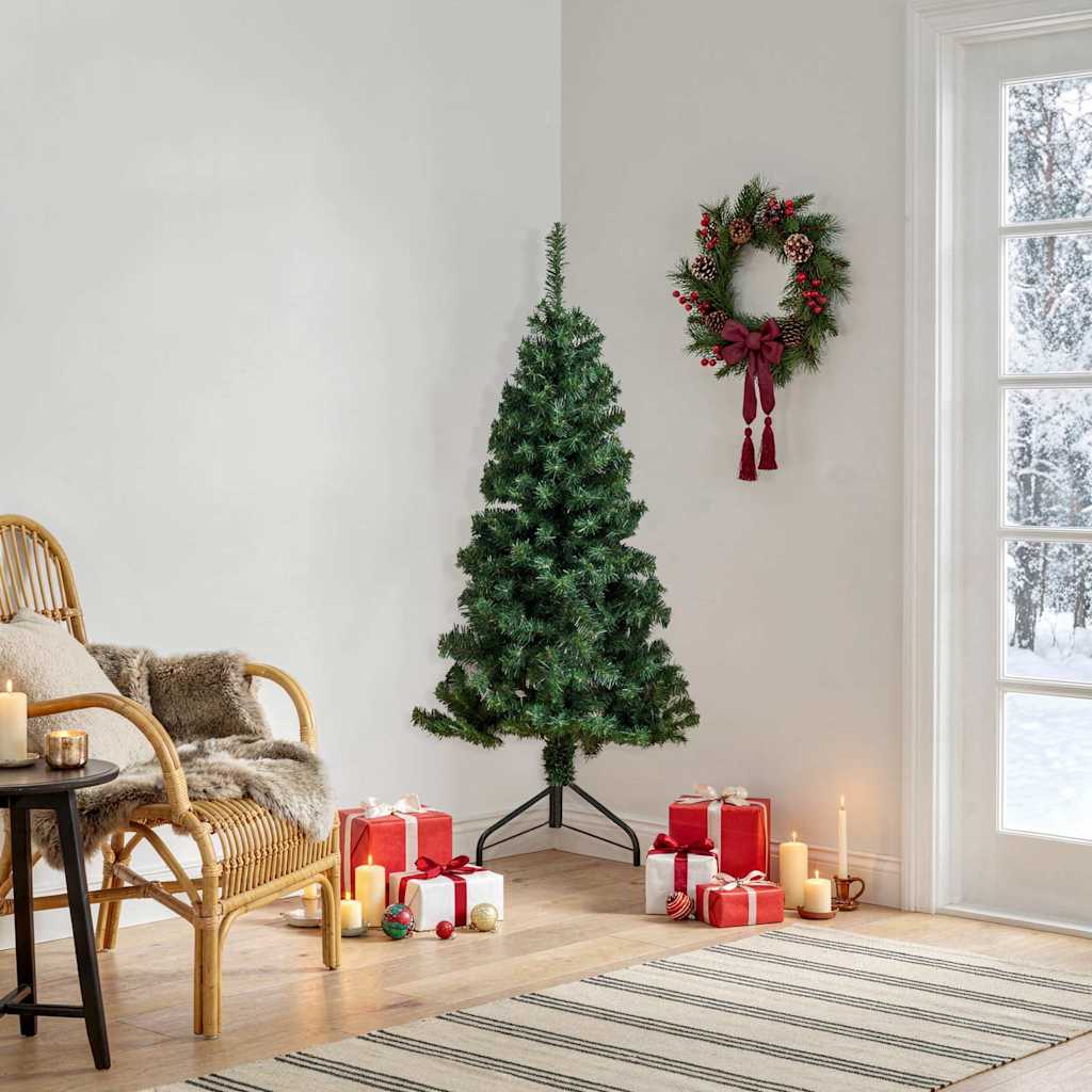 Corner Artificial Christmas Tree Green 120 cm PVC