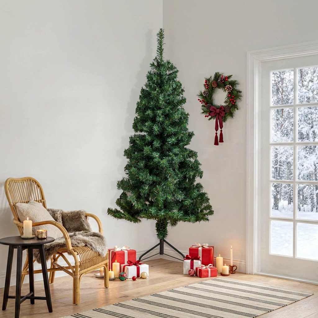 Corner Artificial Christmas Tree Green 240 cm PVC