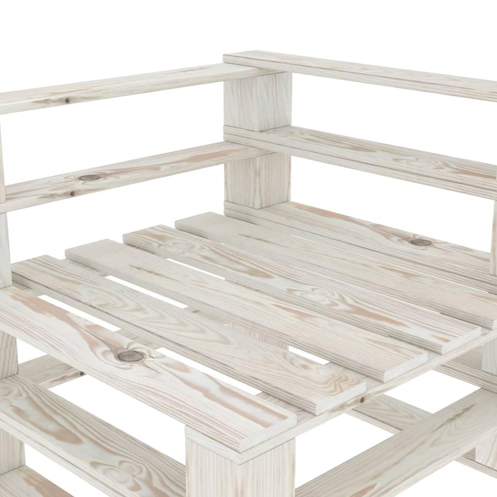 6 Piece Garden Pallet Lounge Set Wood White