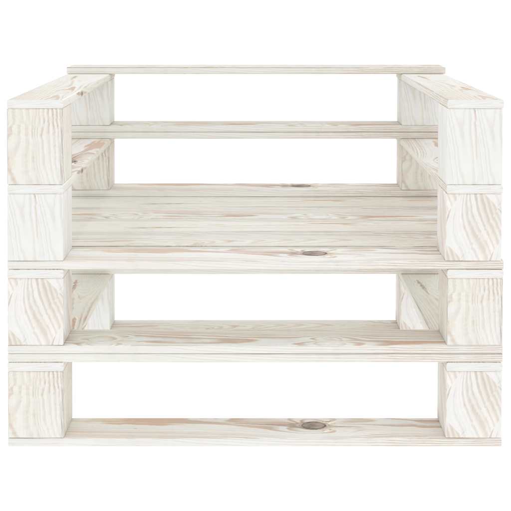 6 Piece Garden Pallet Lounge Set Wood White