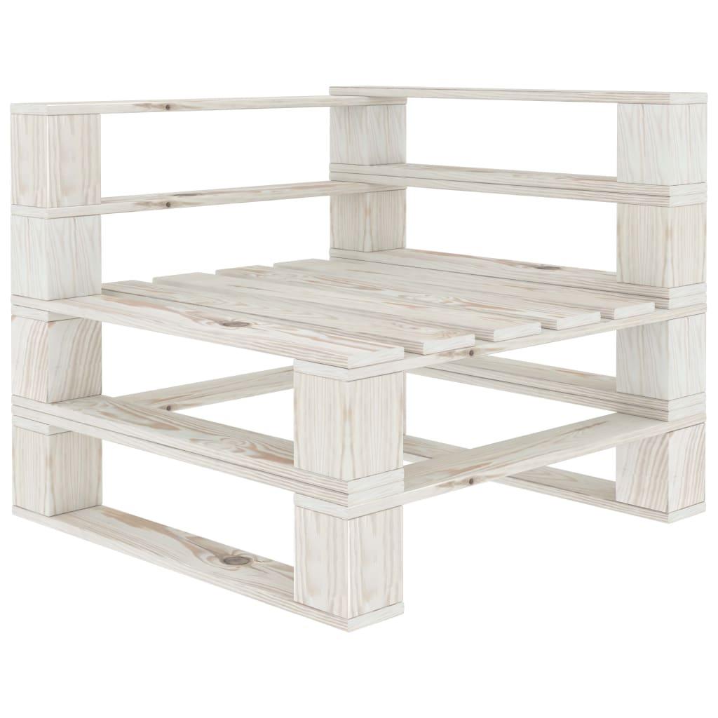 7 Piece Garden Pallet Lounge Set Wood White