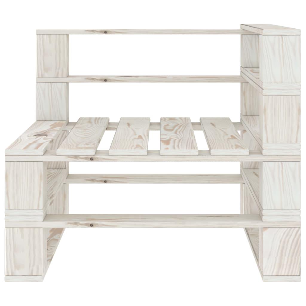 7 Piece Garden Pallet Lounge Set Wood White
