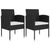 3 Piece Garden Dining Set Poly Rattan Black