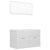 Bathroom Furniture Set High Gloss White Engineered Wood