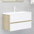Bathroom Furniture Set White and Sonoma Oak Engineered Wood