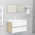 Bathroom Furniture Set White and Sonoma Oak Engineered Wood