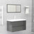 Bathroom Furniture Set High Gloss Grey Engineered Wood