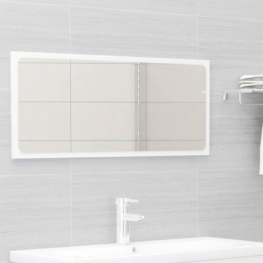 Bathroom Furniture Set High Gloss White Engineered Wood