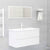 Bathroom Furniture Set High Gloss White Engineered Wood