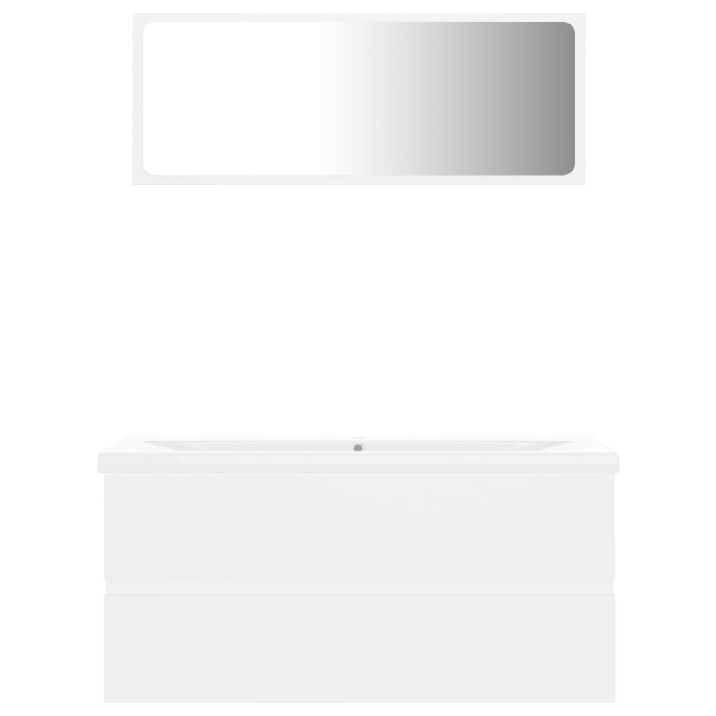 Bathroom Furniture Set White Engineered Wood