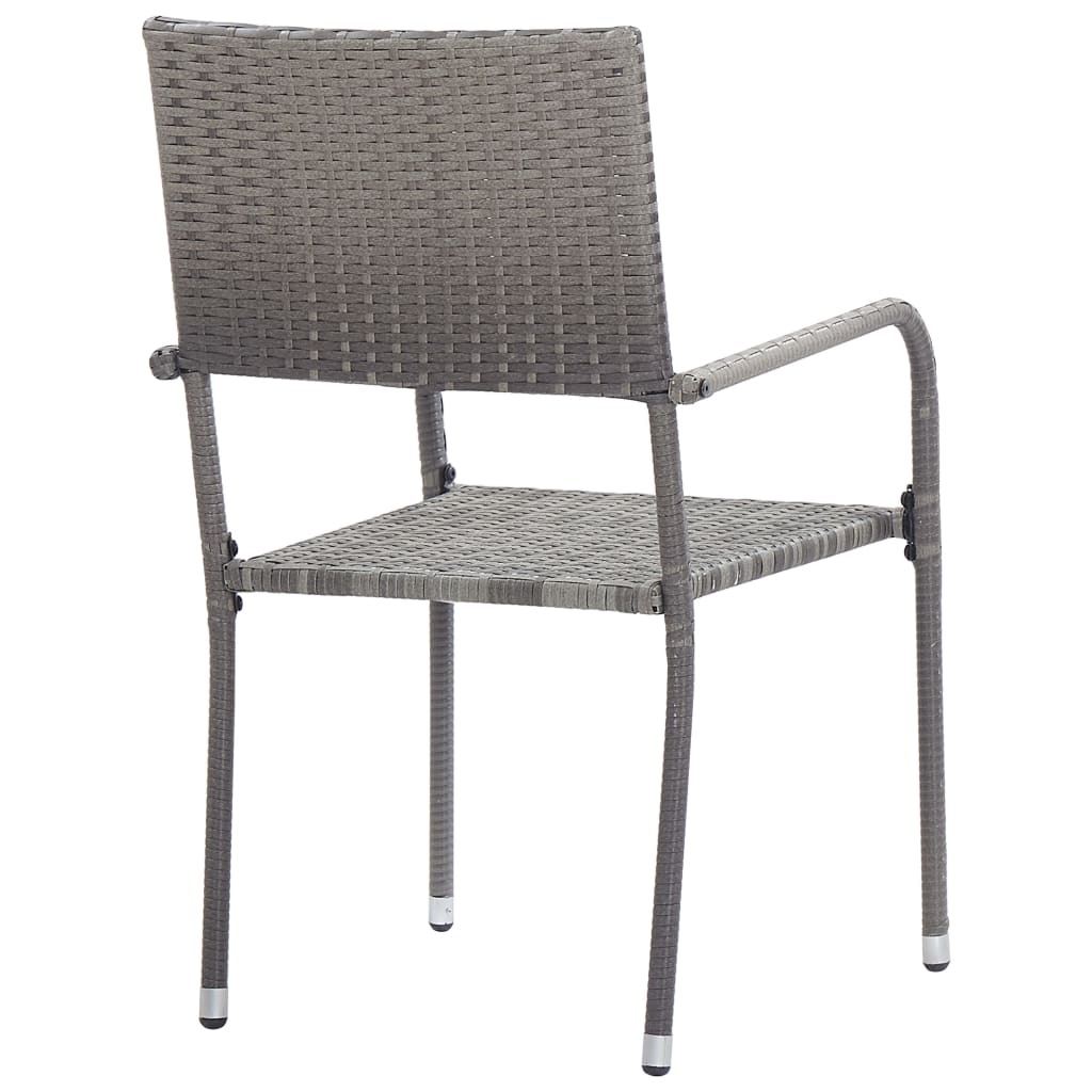 3 Piece Garden Dining Set Grey