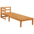 Sun Lounger with 1 Armrest Cream White Solid Acacia Wood