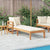 Sun Lounger with 1 Armrest Cream White Solid Acacia Wood