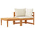 2 Piece Garden Lounge Set with Cream White Cushions Acacia Wood