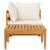 2 Piece Garden Lounge Set with Cream White Cushions Acacia Wood