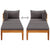 Sun Lounger with 1 Armrest Dark Grey Solid Acacia Wood