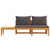 Garden Bench with Table Dark Grey Cushions Solid Acacia Wood
