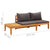 Garden Bench with Table Dark Grey Cushions Solid Acacia Wood
