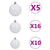 120 Piece Christmas Ball Set with Peak and 300 LEDs White&Gey
