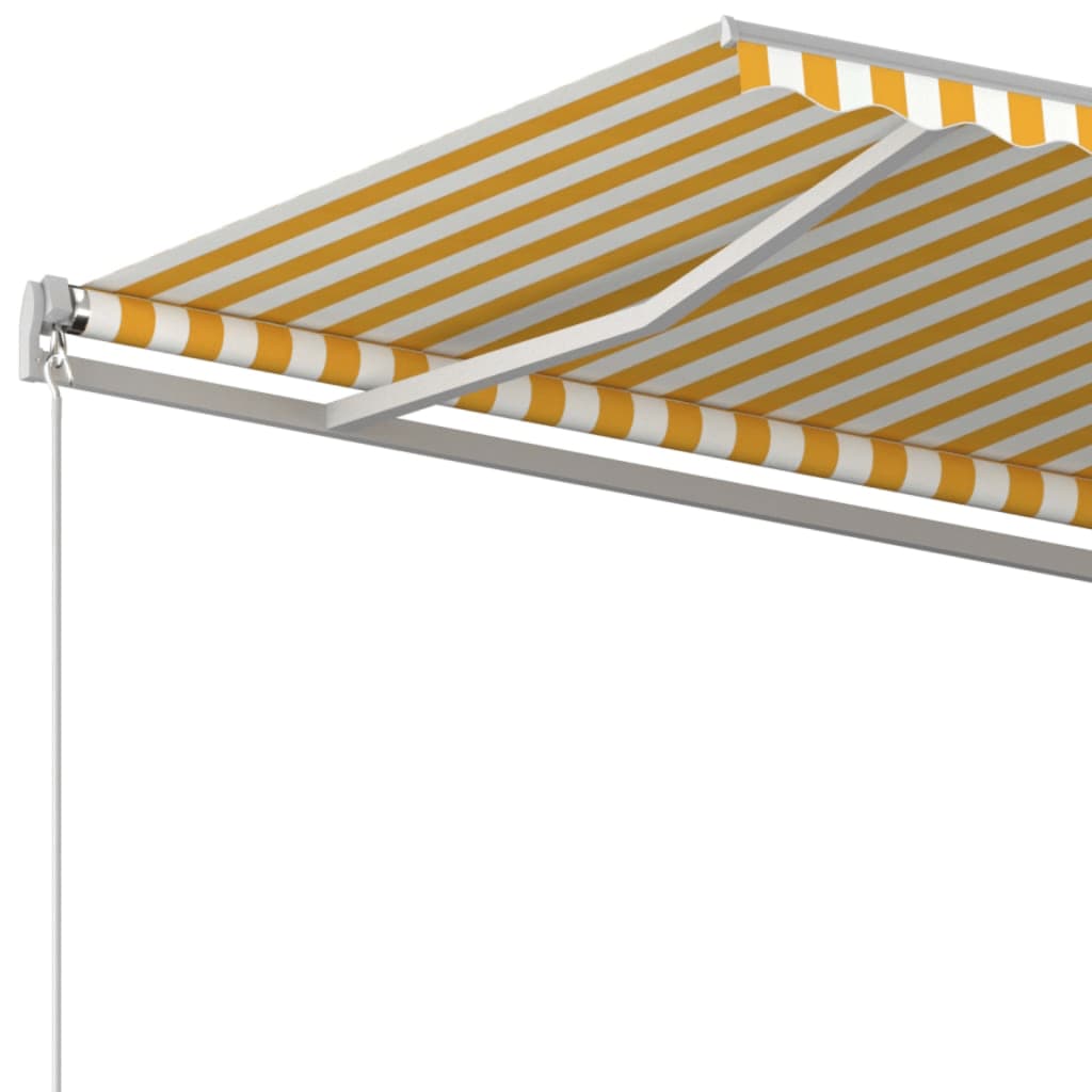 Manual Retractable Awning 500x300 cm Yellow and White (313193+313176)