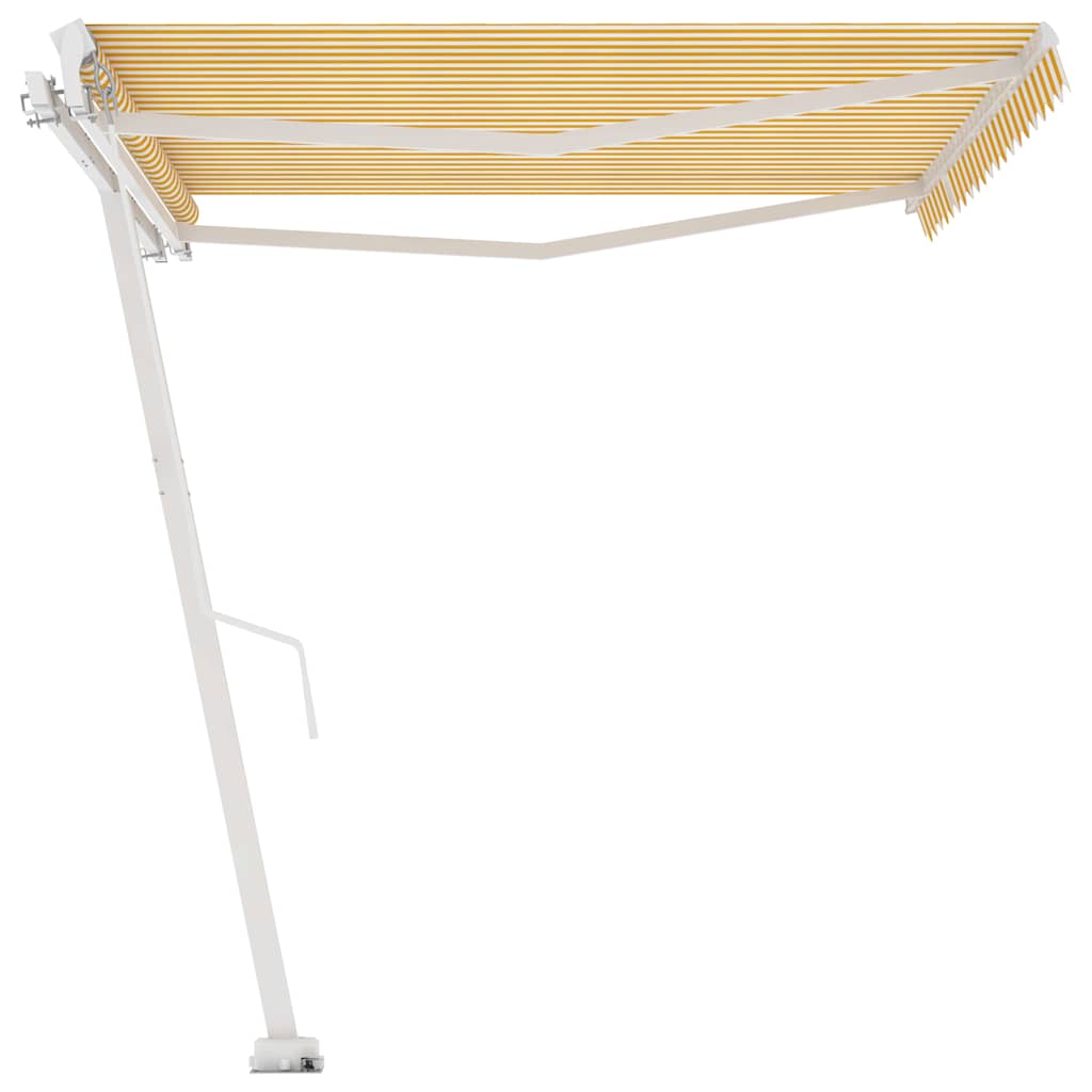 Freestanding Manual Retractable Awning 400x300 cm Yellow/White (313191+46837+315091)