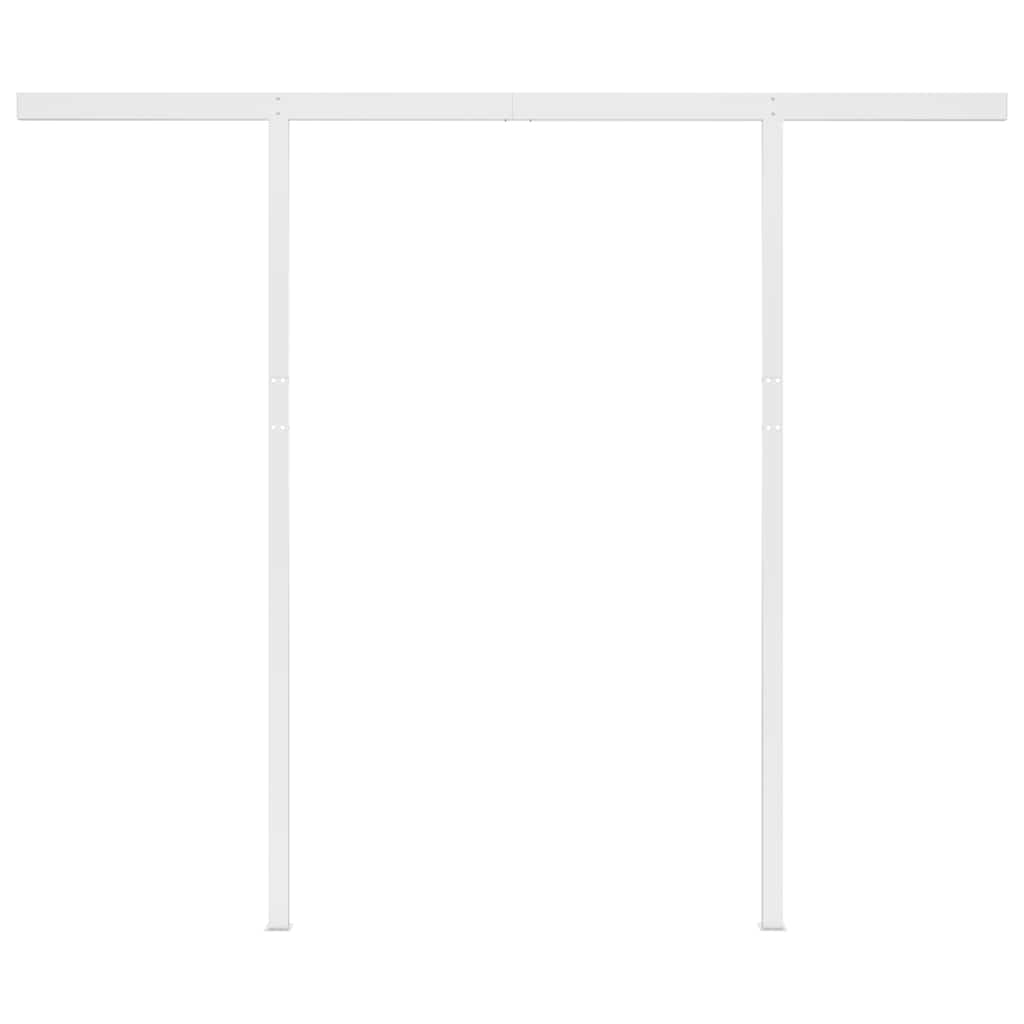 Manual Retractable Awning with Posts 3x2.5 m Blue and White