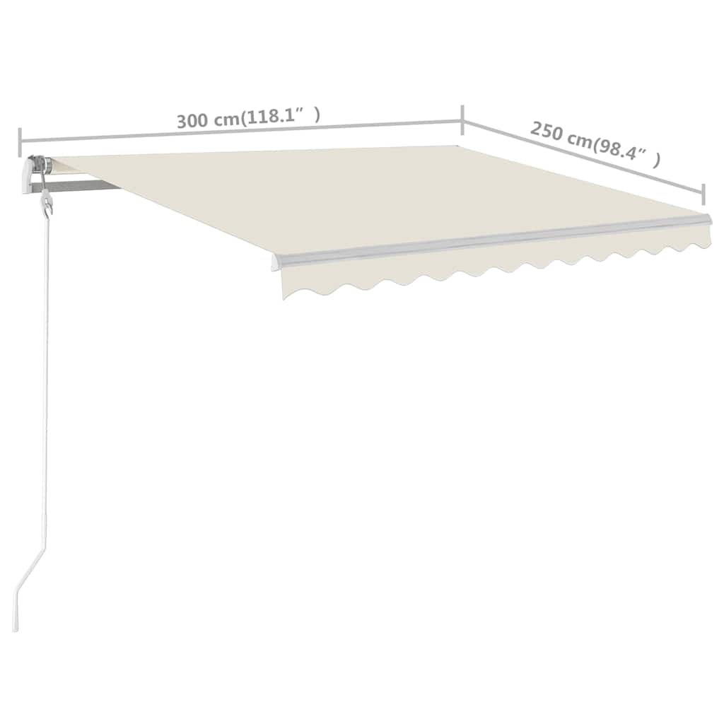 Manual Awning 3 x 2.5 m Cream 100% Polyester