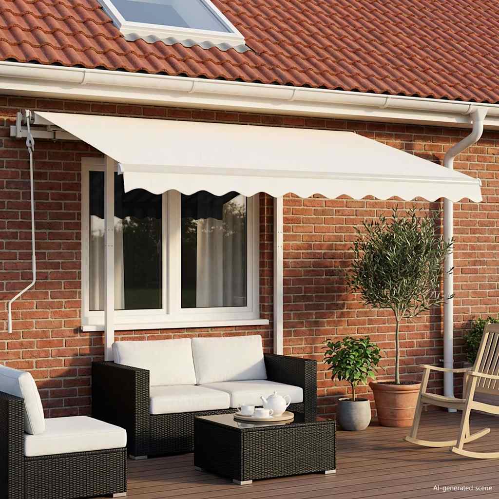 Manual Awning 3 x 2.5 m Cream 100% Polyester