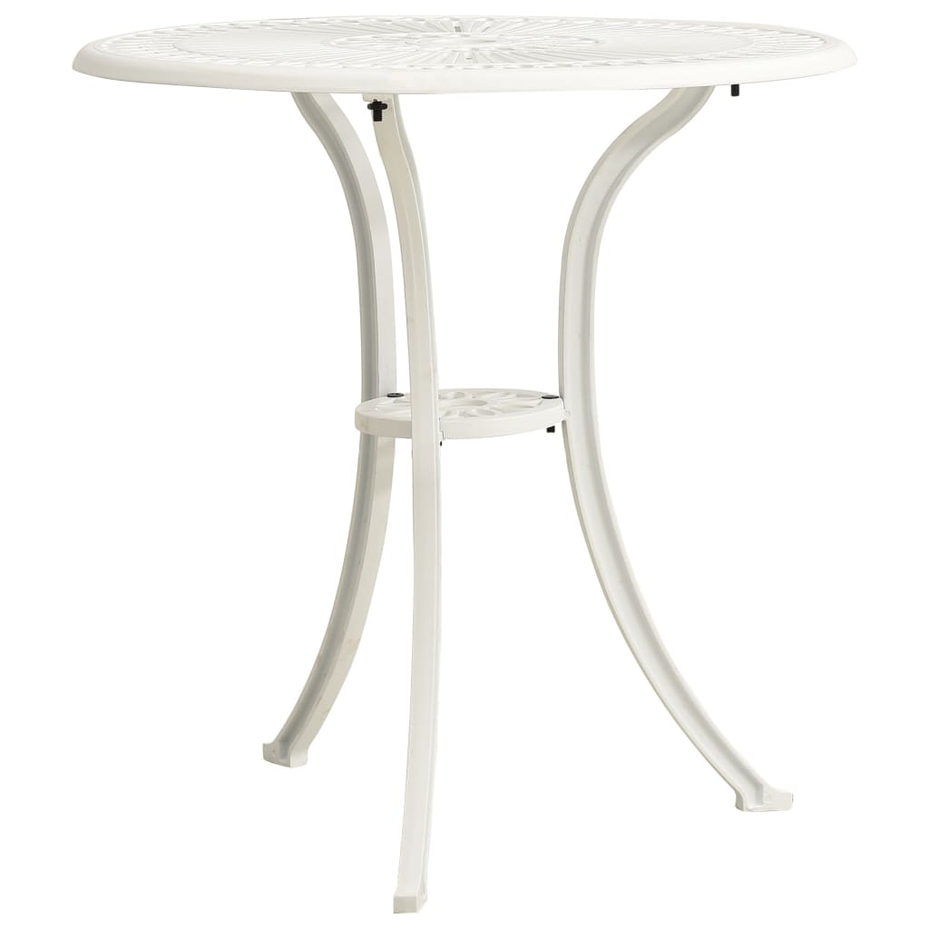 3 Piece Bistro Set Cast Aluminium White