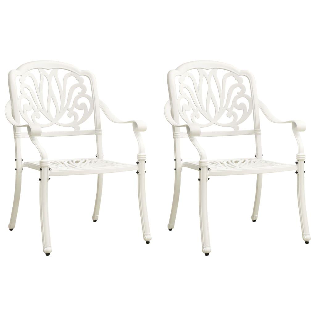 3 Piece Bistro Set Cast Aluminium White