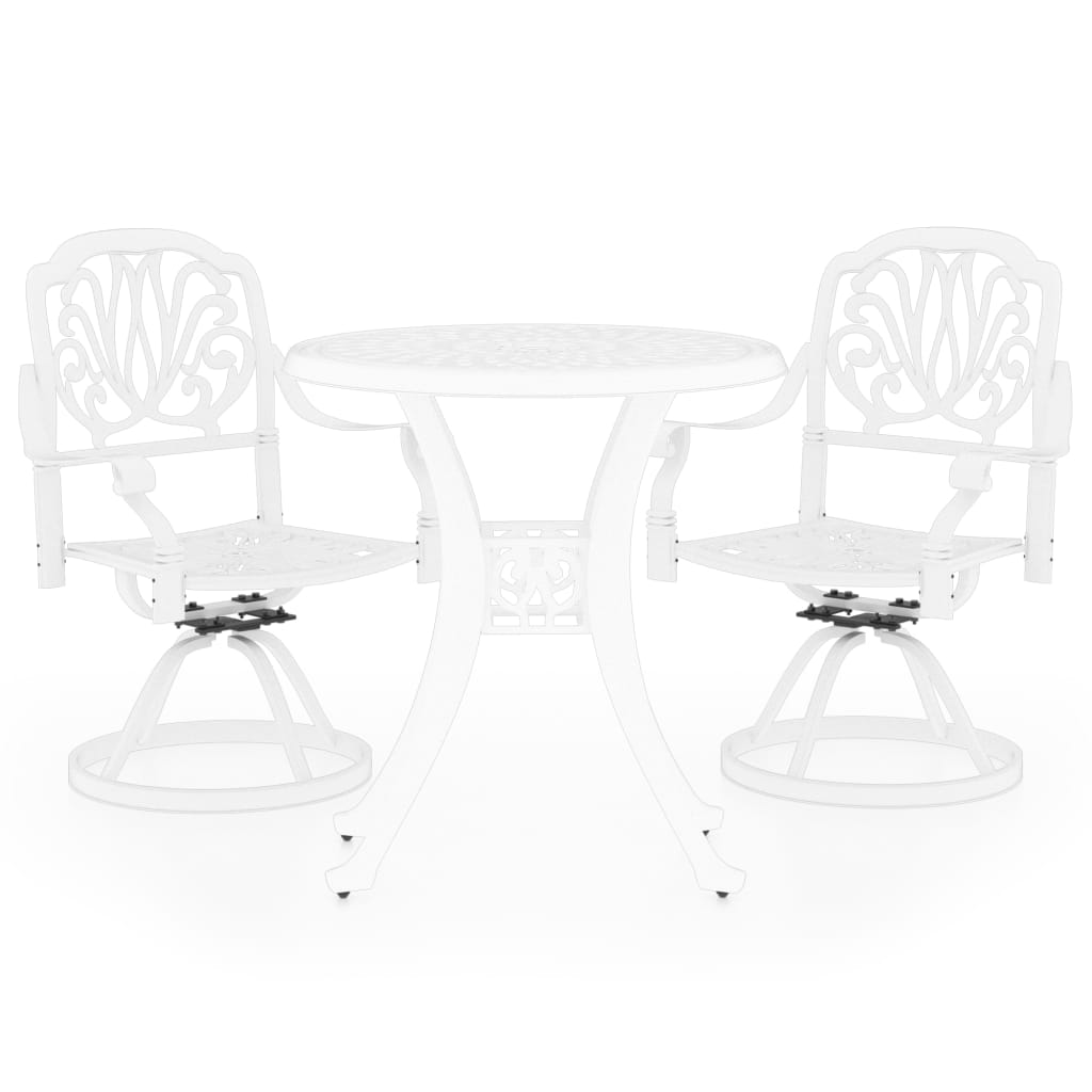 3 Piece Bistro Set Cast Aluminium White